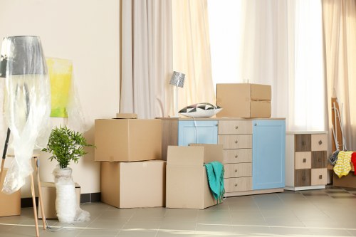 Removal team preparing items safely during a house move