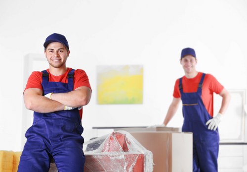 Professional removal team preparing boxes for a house move in Wales