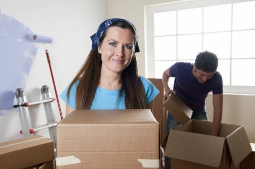 Packed moving boxes ready for same day house move
