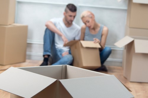 Student removals in Wales with boxes ready for transport