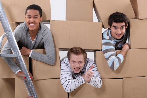 Professional removals service handling furniture with care