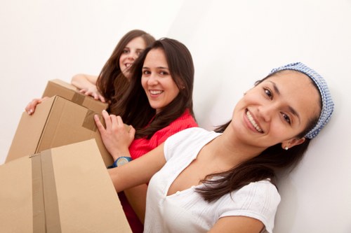 Team maintaining safe conditions inside a property during removals