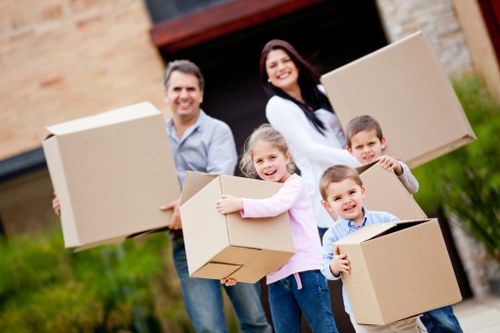 Unloading household items during removals in Wales
